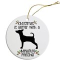 Mirage Pet Products Breed Specific Round Christmas Ornament Miniature Pinscher ORN-R-B50